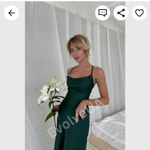 NWOT Emerald Green Silk Cowl Neck Dress, S/M - Picture 14 of 14